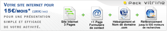 Création de sites internet, Pack vitrine